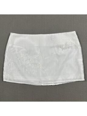 Mini Skirt White Floral Sequin Detail XS